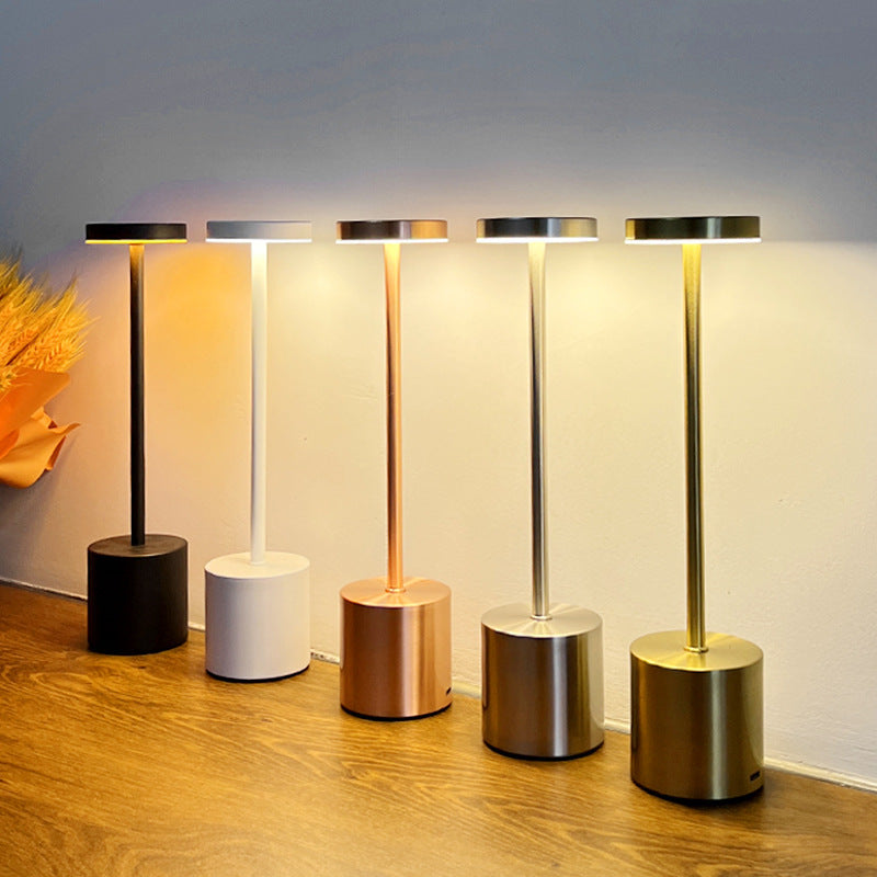 Cordless LED Table Lamp — Rechargeable Metal Dimmable