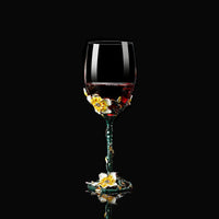 Crystal Wine Glass and Decanter Set with Handmade Floral Design image preview