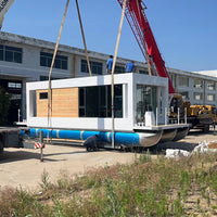 Aluminum Pontoon Houseboat — 11.5 m, Twin 150 hp Outboard — превью изображения