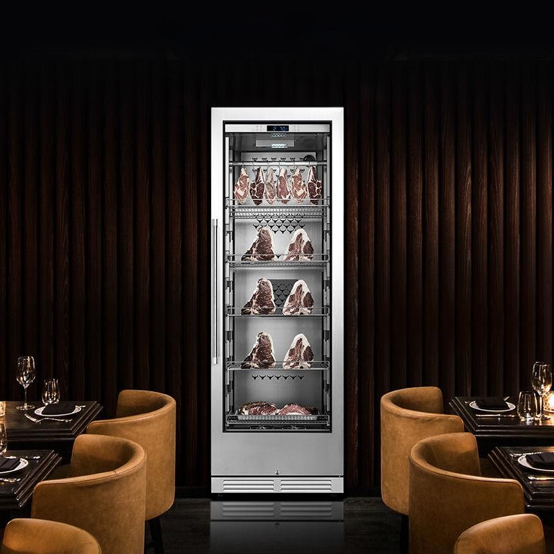 Commercial Dry Aging Refrigerator — Glass Door, Stainless Steel, defrosting Automatic defrost