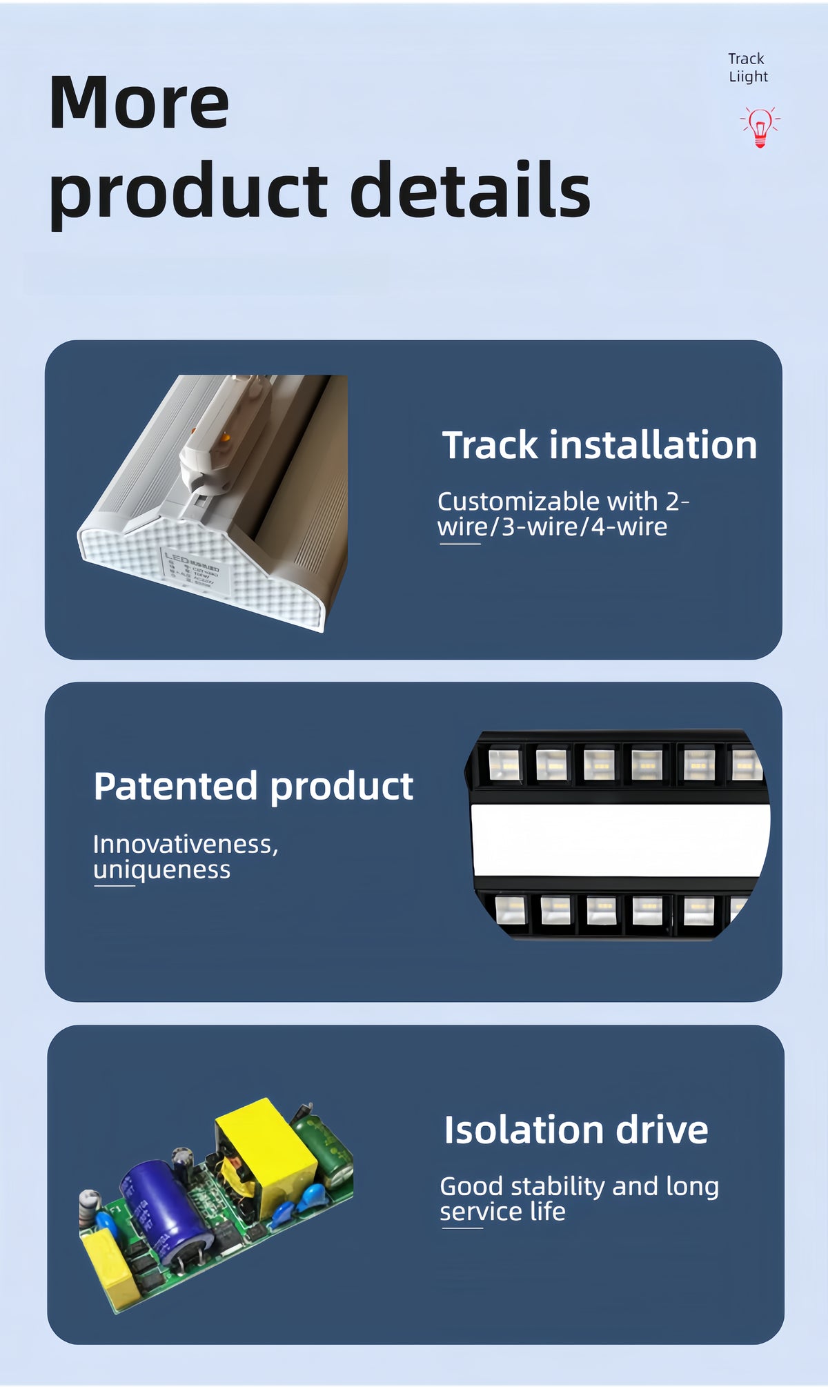 Commercial LED Linear Track Light — 150W High-Output Spotlight