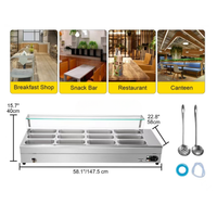 Commercial Electric Bain Marie Food Warmer — 12-Pan with Glass Top image preview