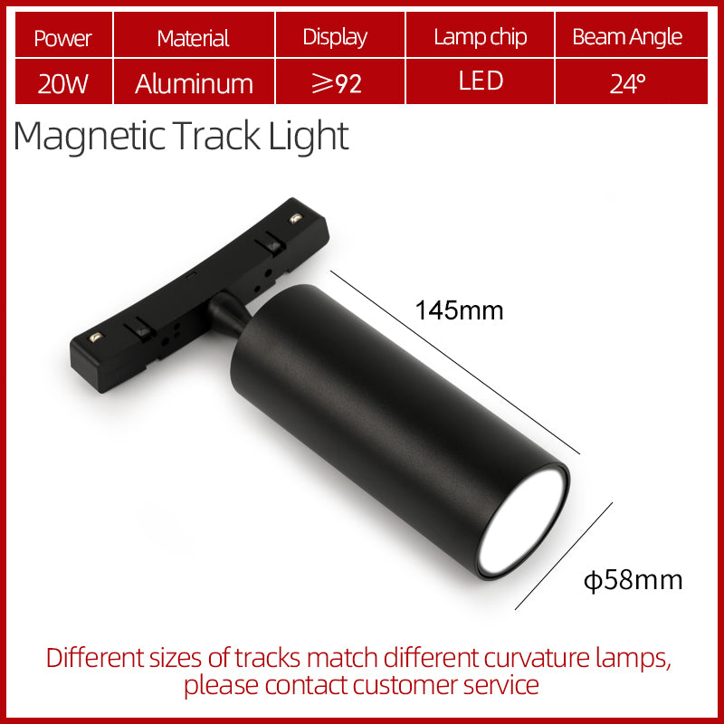 Circular Magnetic LED Track Light System — 48V, Dimmable
