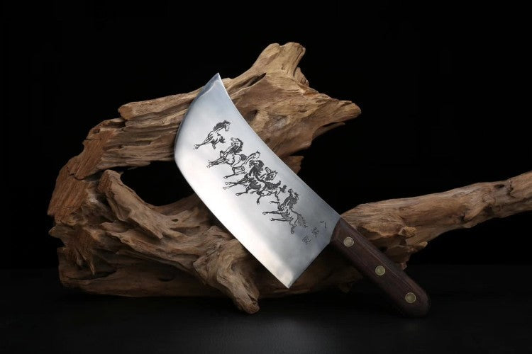 Premium Japanese Chef's Knife with Mustang Engraving