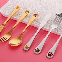 Kitty Paw Stainless Steel Cutlery Set — 3-Piece image preview