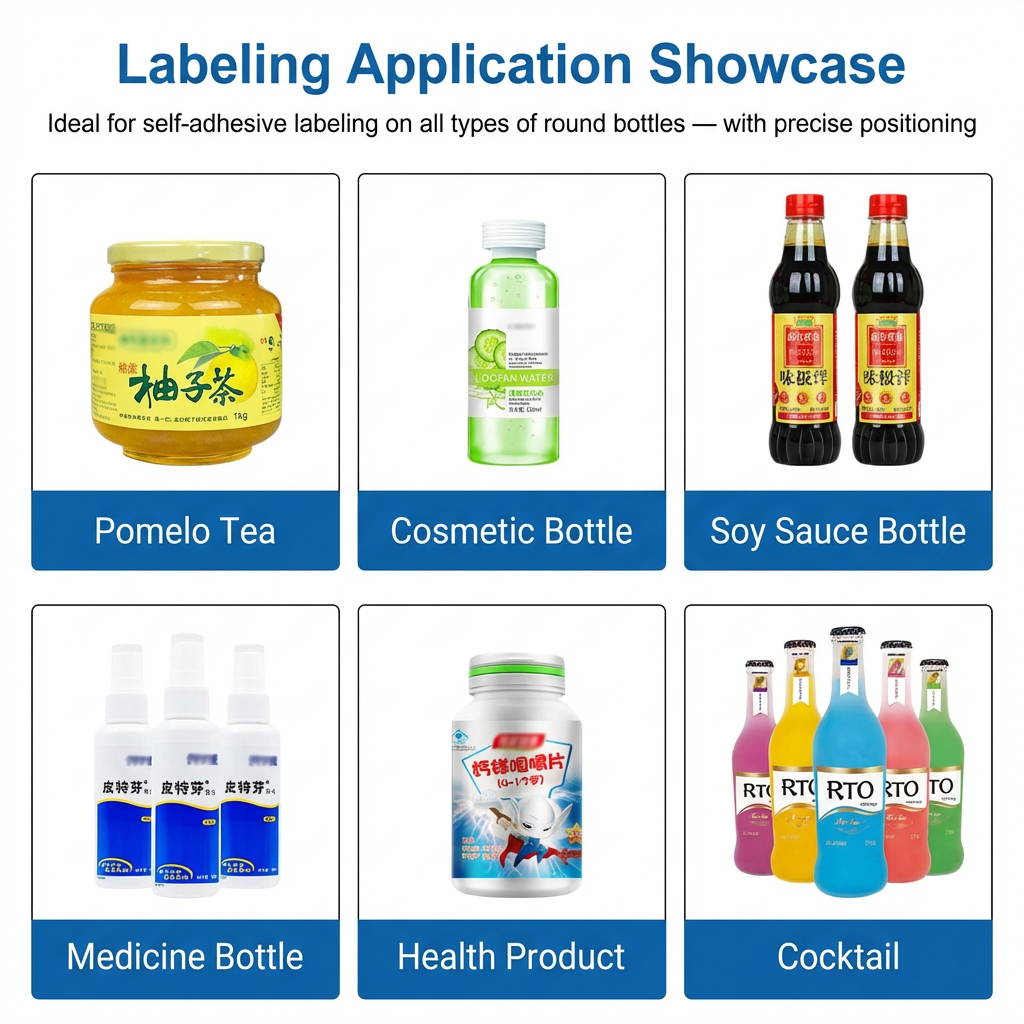 Semi-Automatic Round Bottle Labeling Machine — Desktop