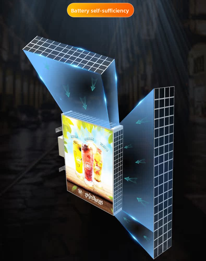 Custom Double-Sided LED Light Box Sign — Solar-Powered, Weatherproof