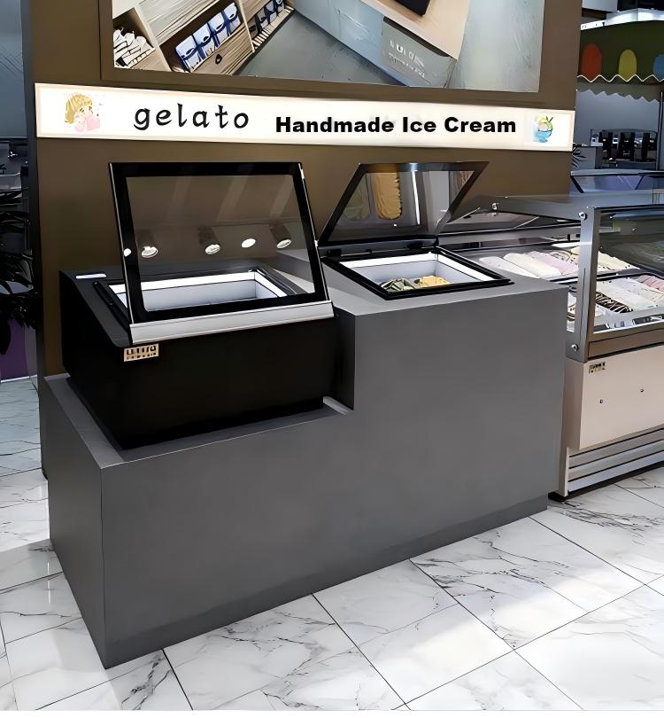 Countertop Gelato Display Freezer — 20 L Glass-Door Showcase