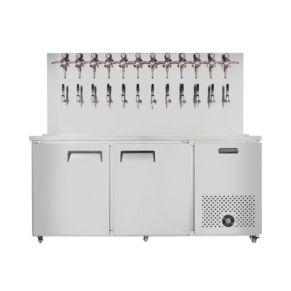 Commercial Draft Beer Kegerator — Dual Cooling, 2–12 Tap