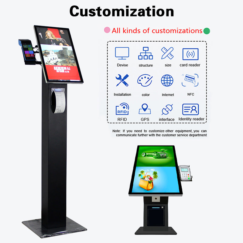 Self-Service Payment Kiosk — HD Touchscreen with Ticket Printer