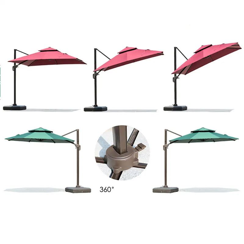 Commercial Patio Umbrella — 3×3 m Aluminum Roman Garden Parasol