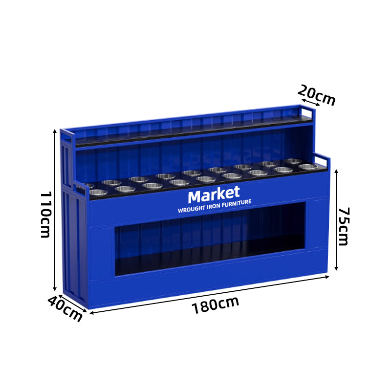 Commercial Wrought Iron Condiment Station — Self-Service Sauce Bar Counter