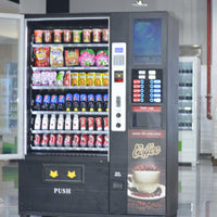 Vista previa de la imagen de Máquina expendedora comercial de café y snacks — pantalla táctil de 22"
