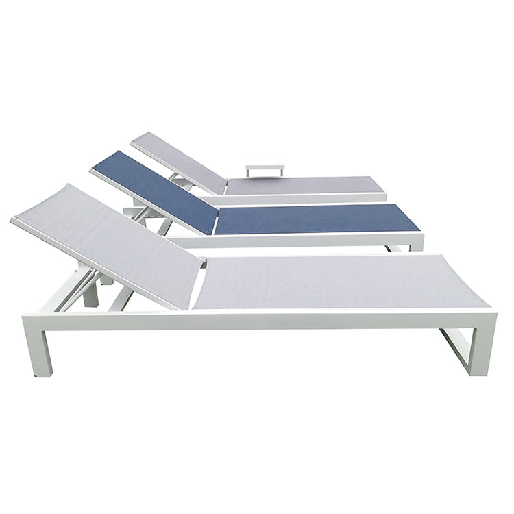 Outdoor Aluminum Sun Lounger — Stackable Poolside Chaise
