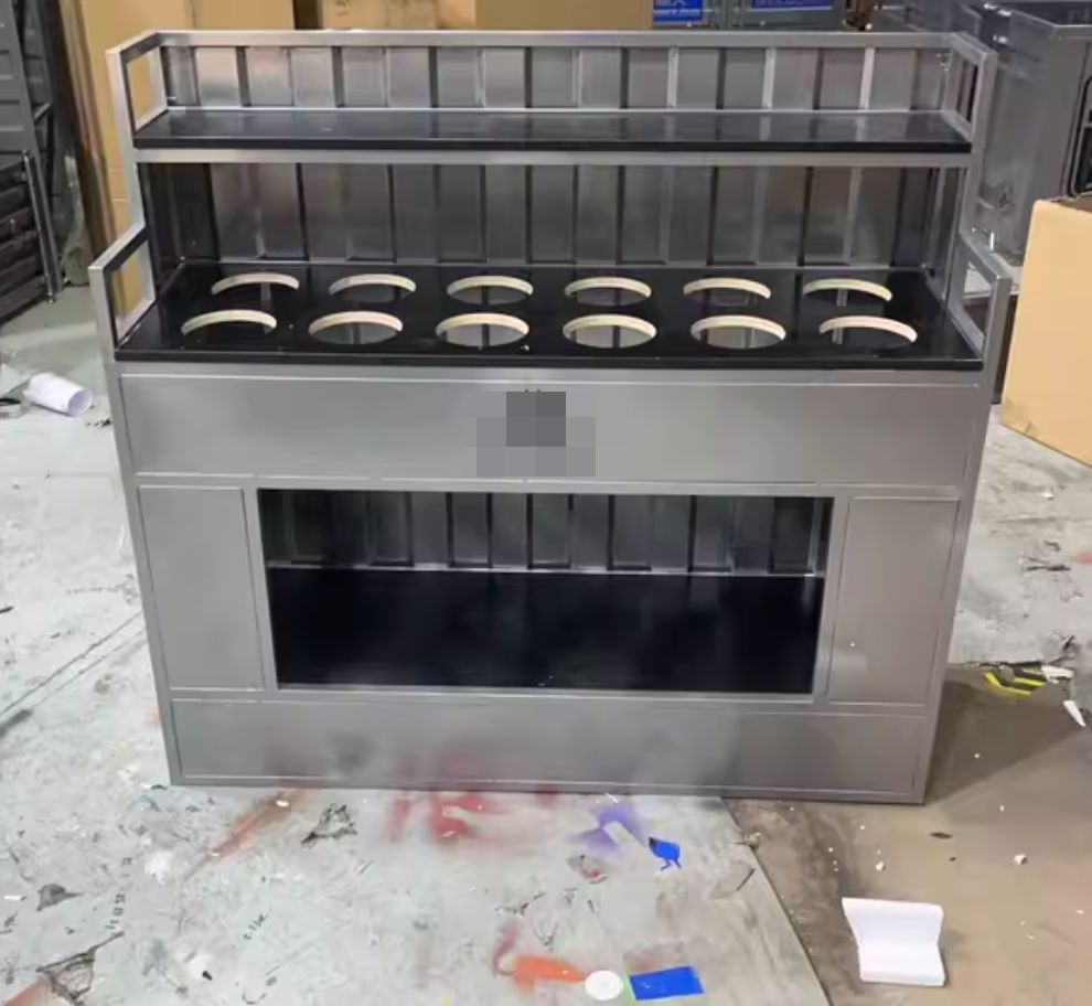 Commercial Wrought Iron Condiment Station — Self-Service Sauce Bar Counter