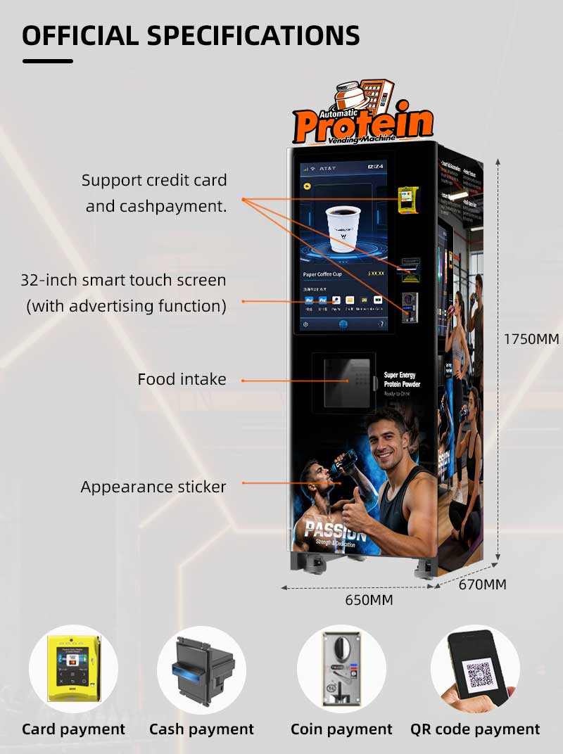 Automatic Protein Shake Vending Machine — 6-Canister