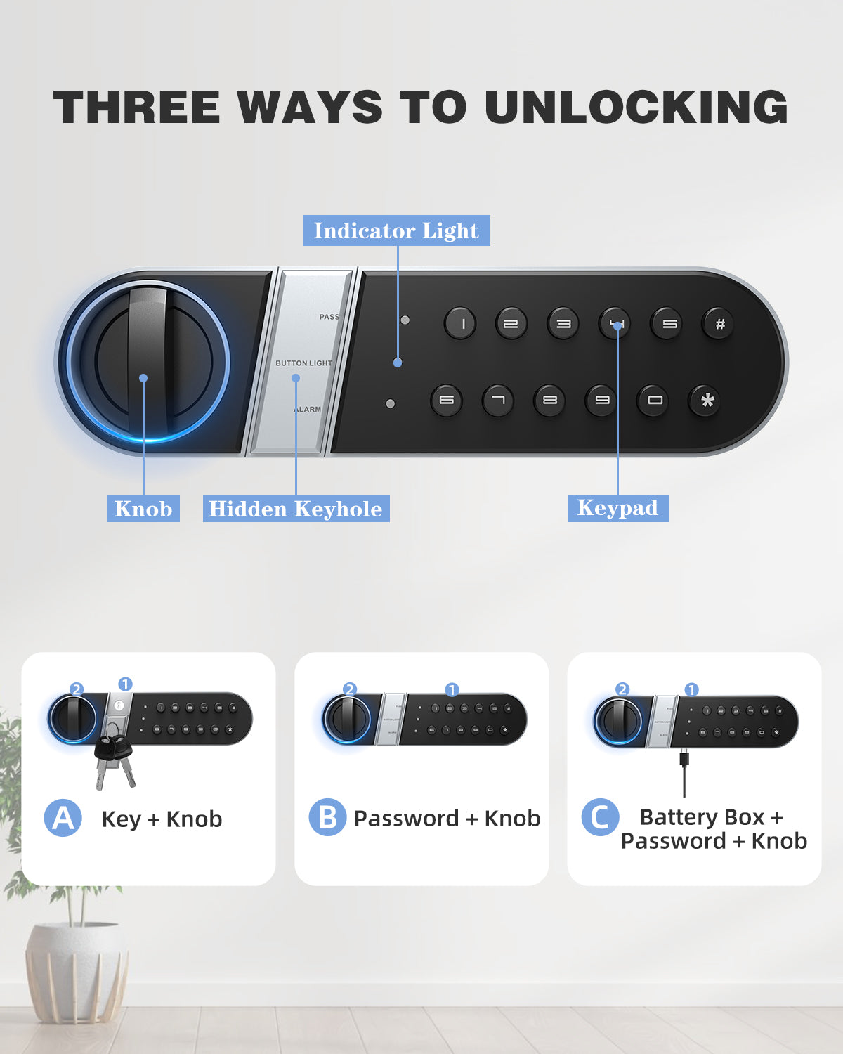 Digital Security Safe — Electronic Keypad & Key Lock