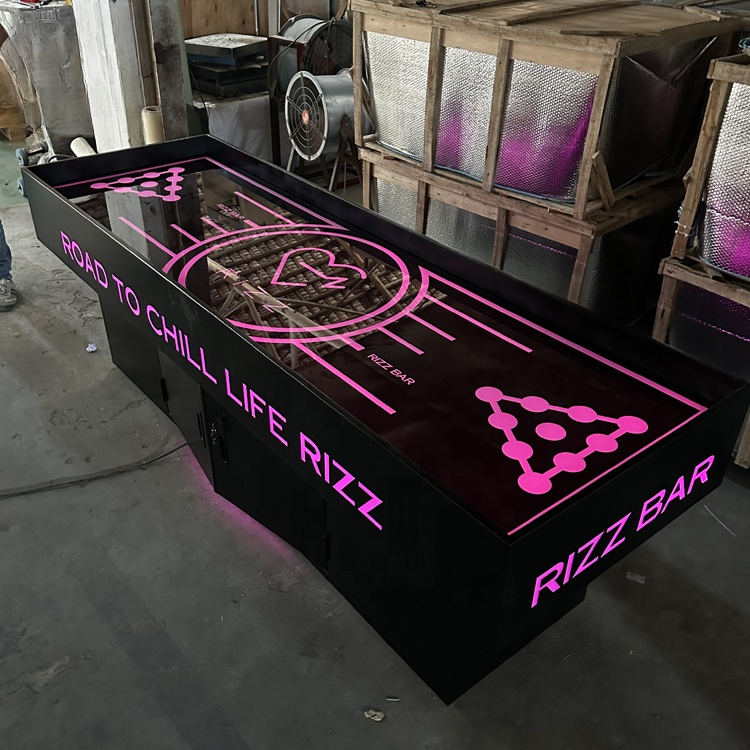 LED Beer Pong Table with Cabinet — RGB Lighted Drinking Game Table