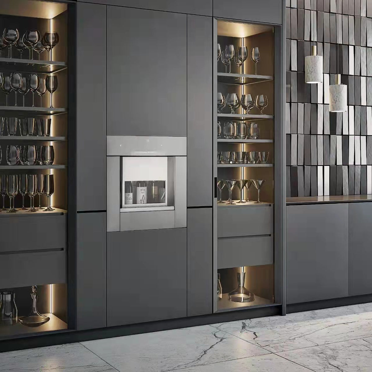 Built-In Wine Bottle Cooler & Dispenser — 40L Single-Zone