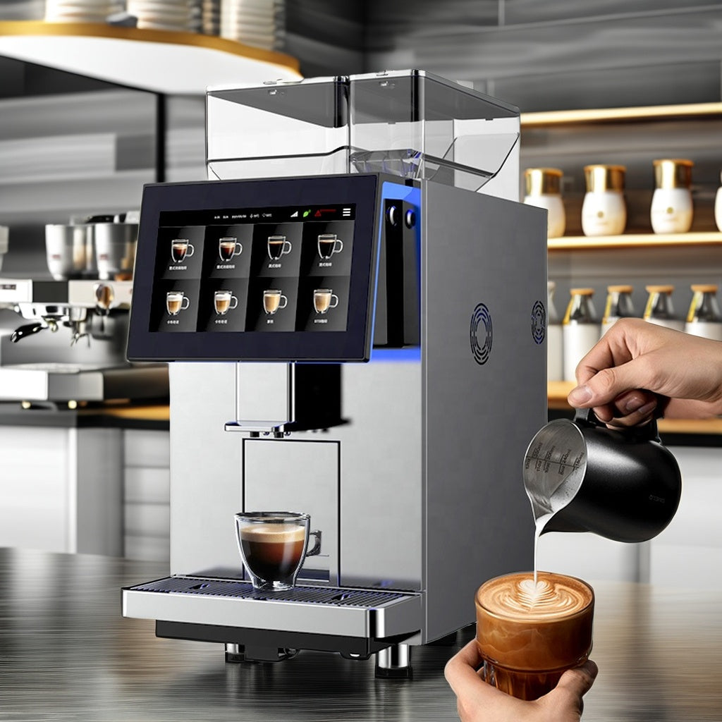 Commercial Self-Service Espresso Machine — Dual Bean Hopper, 20 Bar