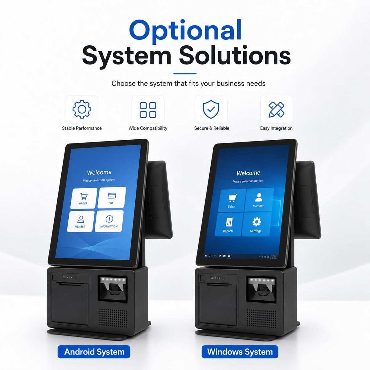 15.6" Dual-Screen All-in-One POS System — Windows / Android