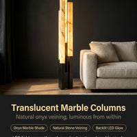 Marble Triple-Column LED Floor Lamp — Onyx Glow image preview