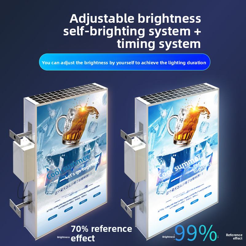 Custom Double-Sided LED Light Box Sign — Solar-Powered, Weatherproof