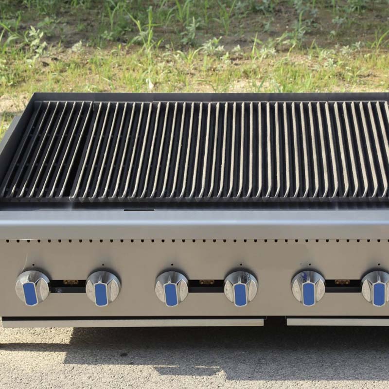 Commercial Gas Charbroiler — Heavy-Duty Countertop Stainless Steel