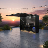 Outdoor Kitchen Cabinet Set with Weatherproof Shed — 4-Burner Gas Grill, 304 Stainless Steel image preview