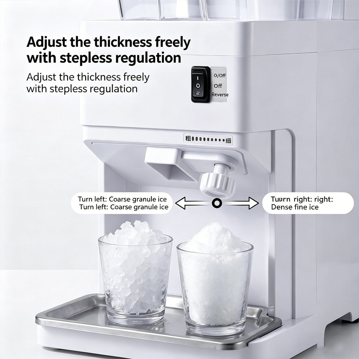 Commercial Electric Ice Crusher & Shaver — 430W, 6 kg/min