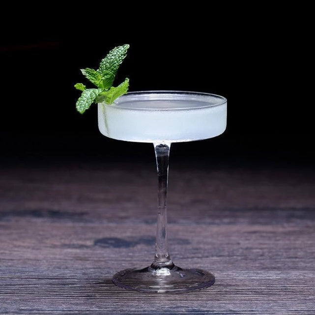 Hockey Puck Design Crosscut Cocktail Glass