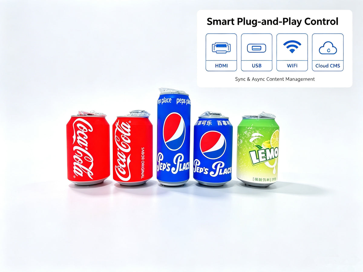 Can-Shaped Cylinder LED Video Display — Custom Digital Signage