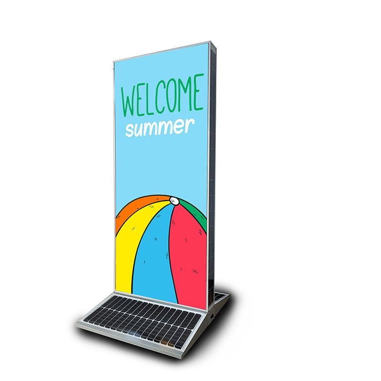 Solar-Powered Outdoor LED Light Box Sign — Double-Sided, Waterproof