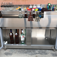 Stainless Steel Outdoor Mobile Bar Counter — Cocktail Station image preview