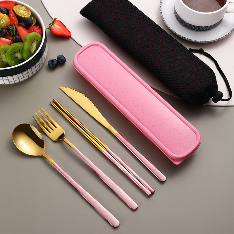 Stainless Steel Cutlery Set with Case — 4-Piece