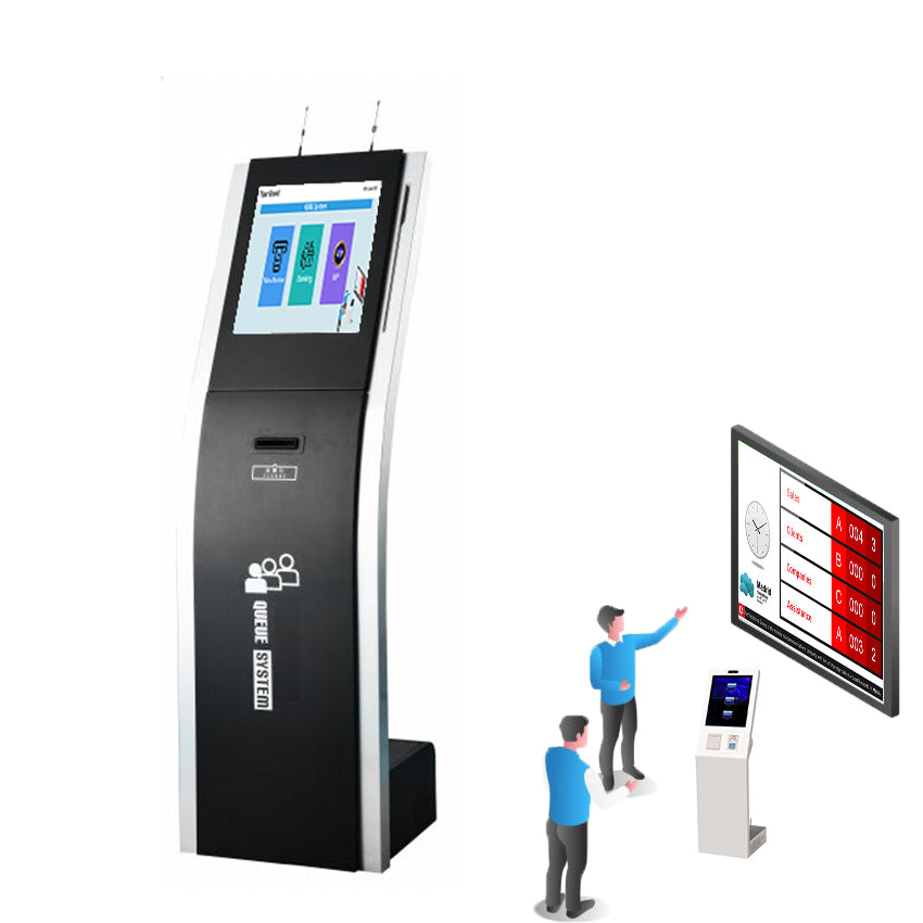 Touch Screen Queue Management Kiosk — Self-Service Ticket Dispenser