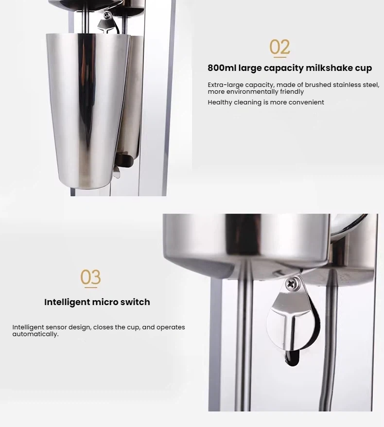Commercial Milkshake & Milk Tea Machine — Stainless Steel