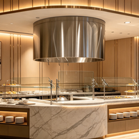 Round Island Commercial Kitchen Exhaust Hood — Stainless Steel Canopy image preview