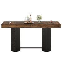 Counter-Height Rectangular Bar Table with Metal Footrest — 71" Long image preview