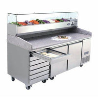 Refrigerated Prep Pizza Counter — 2-Door with Drawers image preview