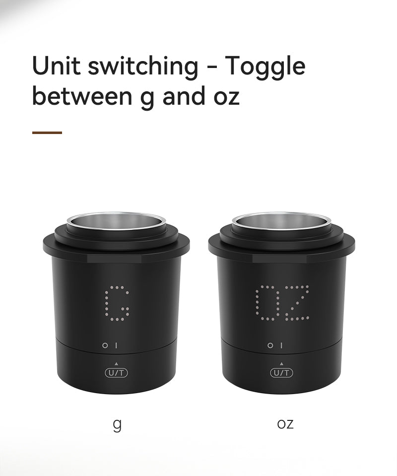 Rechargeable Coffee Dosing Cup with Built-In Scale