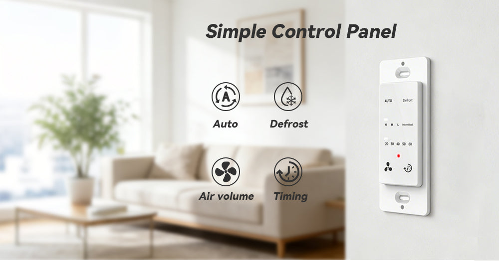 Ceiling-Mounted Heat Recovery Ventilation System with Smart Wi-Fi Control