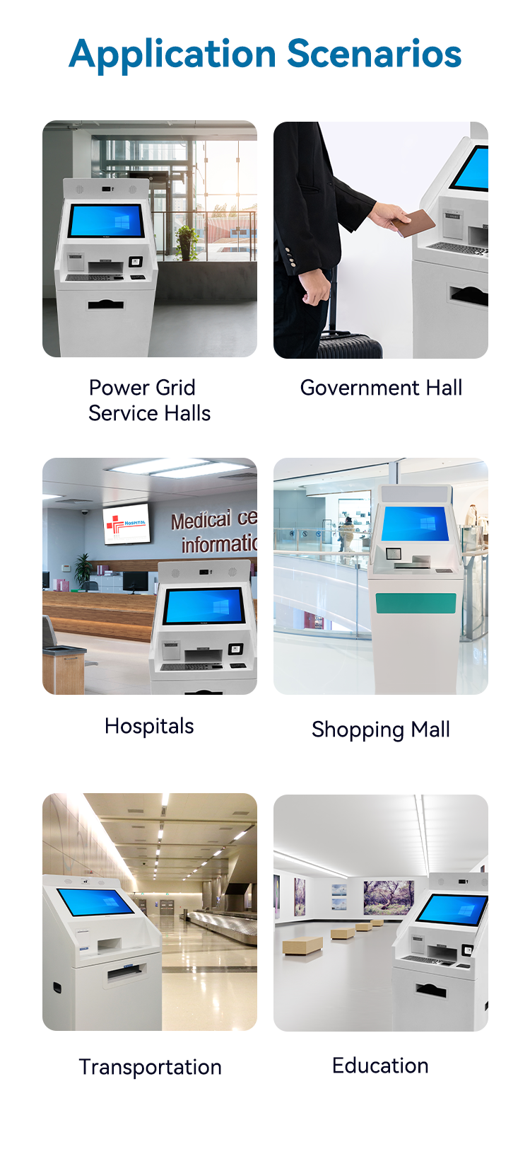 Touch-Screen Self-Service Kiosk — Inquiry, Ticketing & A4 Printing