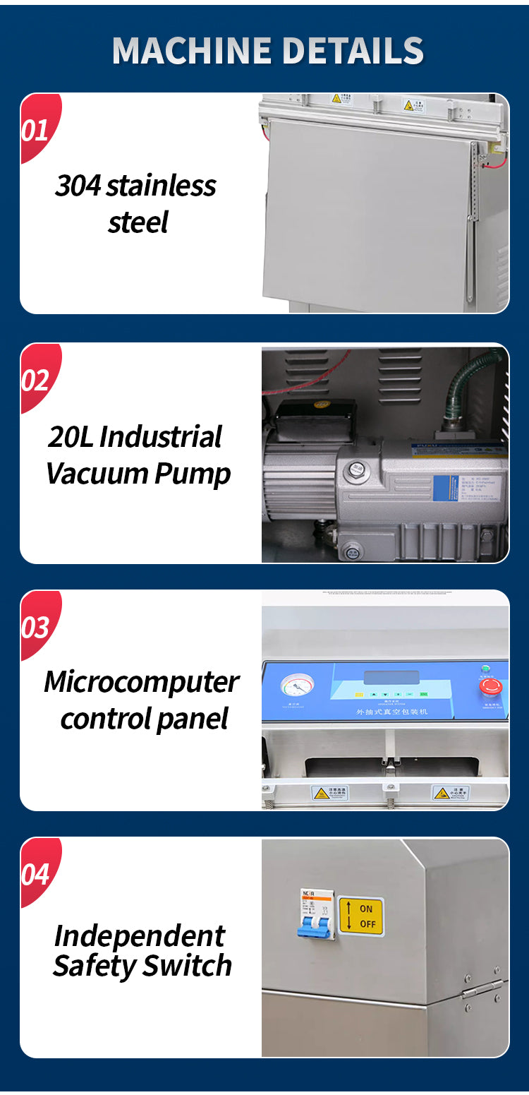 Commercial External Vacuum Sealer — 600W, 600mm Seal Bar