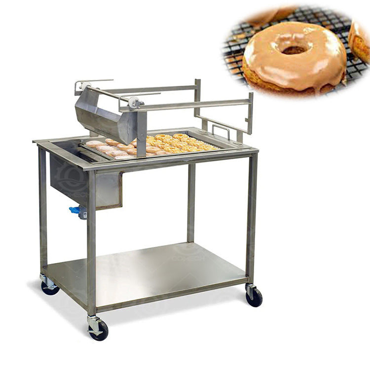 Commercial Donut Glazing Machine — Sliding Icing Table