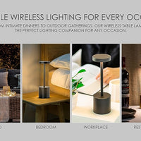 Cordless LED Table Lamp — Rechargeable Metal Dimmable image preview