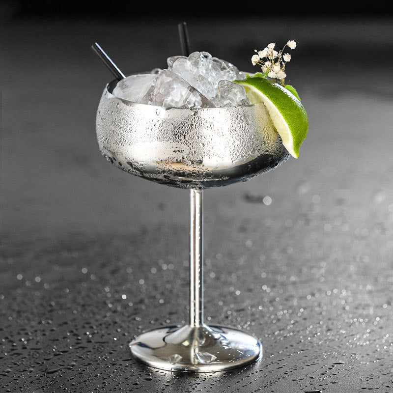 Stainless Steel Margarita Glass — Copper & Silver, base diameter 7.8cm
