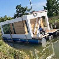 Aluminum Pontoon Houseboat — 11.5 m, Twin 150 hp Outboard — превью изображения