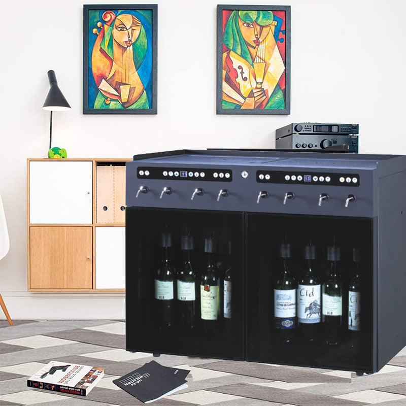 8-Bottle Wine Dispenser with Refrigeration and Nitrogen Preservation