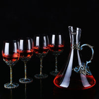 Retro-Style Wine Glass and Decanter Gift Set image preview